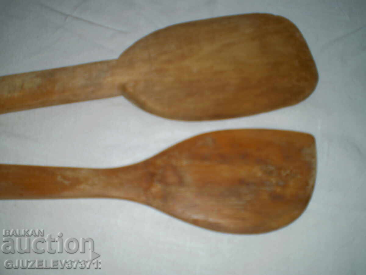 Primitive Two Wooden Butter Paddles Farmhouse Paddles