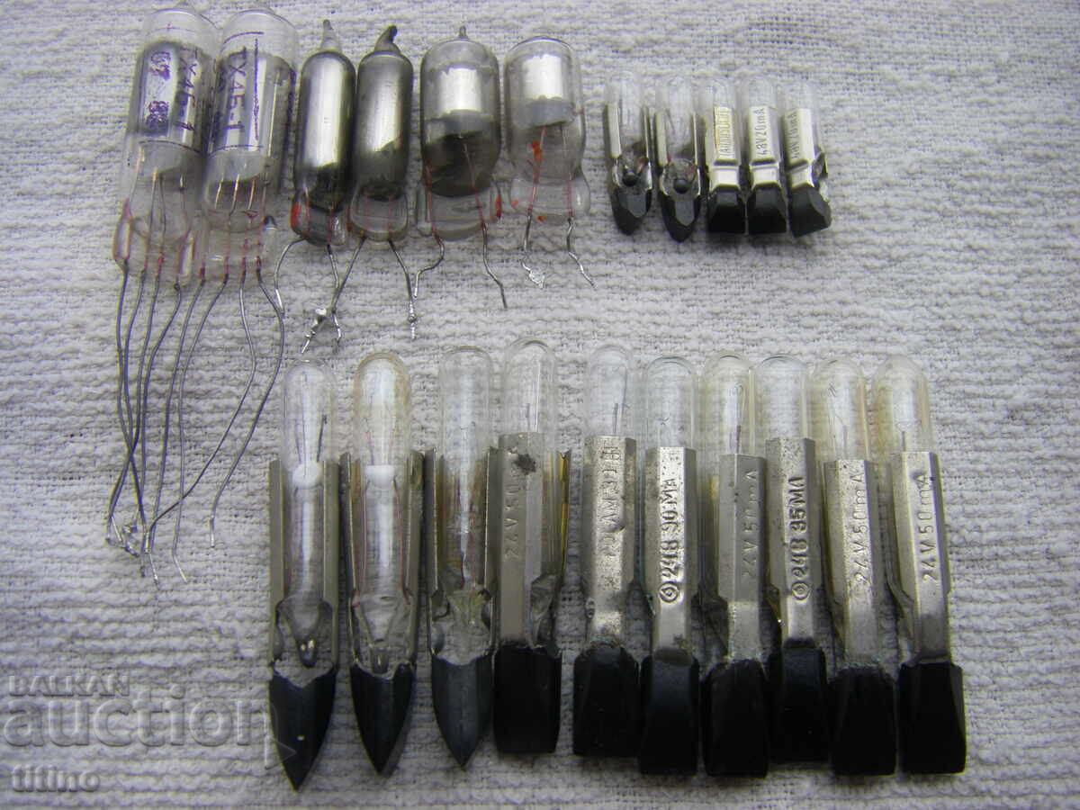 Radio tubes and incandescent light bulbs