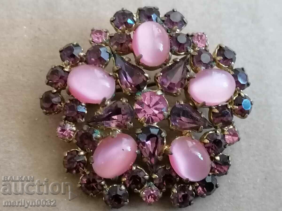 Παράδοση Παλιά καρφίτσα με πέτρες κοσμήματα κοσμήματα