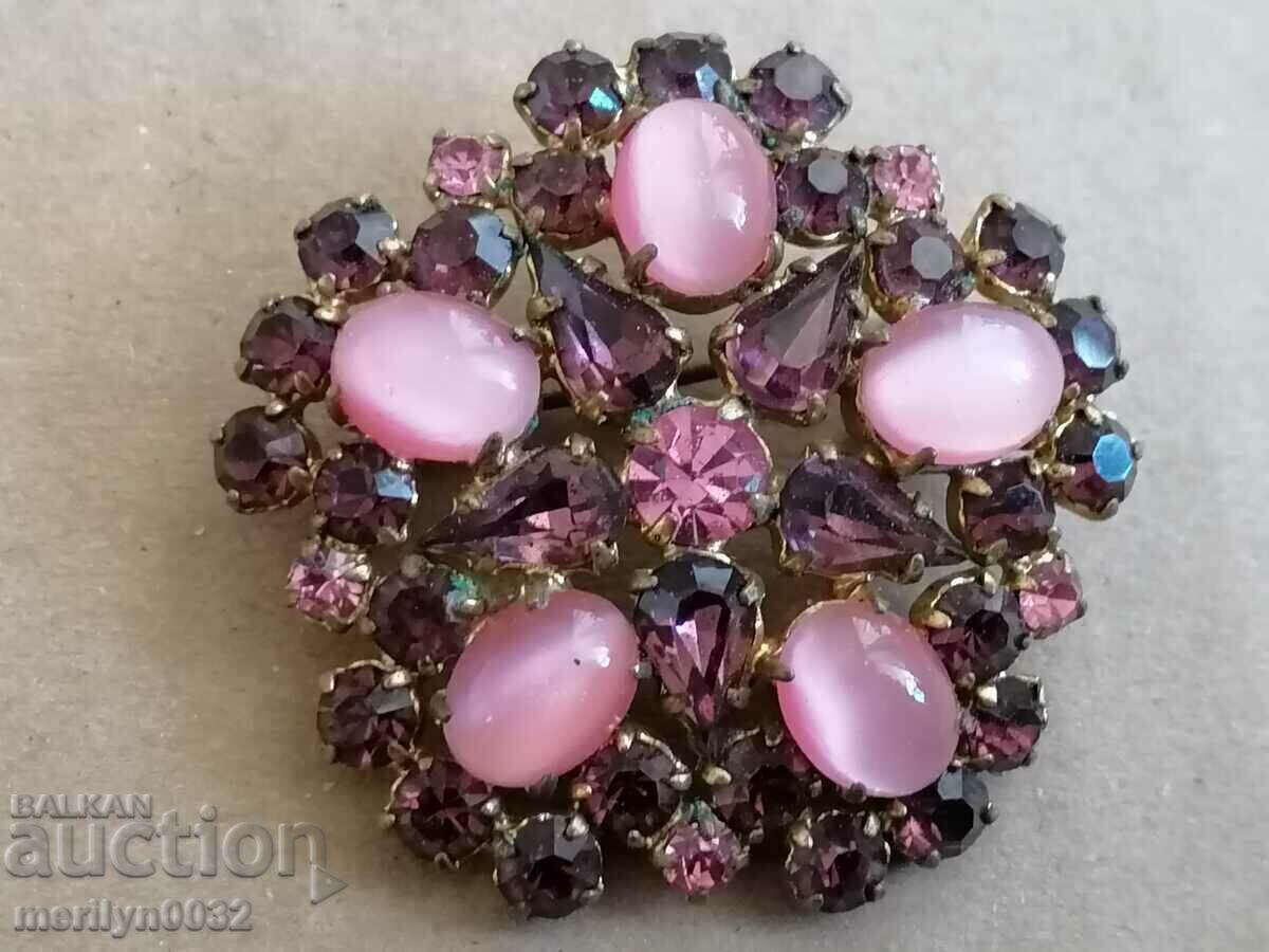 Παλιά καρφίτσα με πέτρες κοσμήματα κοσμήματα - 5