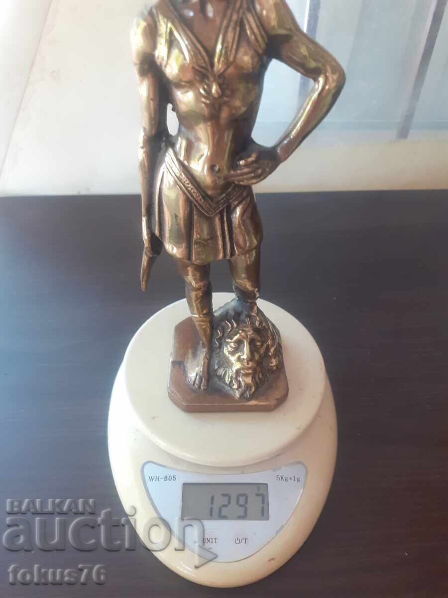 Incredible Antique Bronze Figurine - David and Goliath - 7