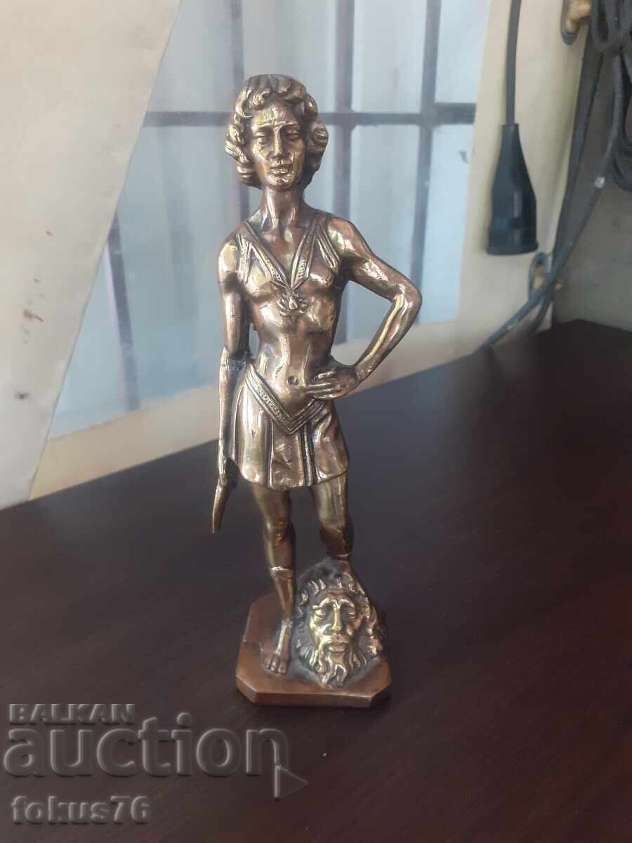 Incredible Antique Bronze Figurine - David and Goliath