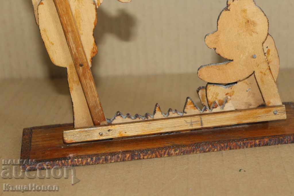 Livrarea . ANII 1930 SABIA PIROGRAFĂ JUCĂRIE MECANICĂ DIN LEMN