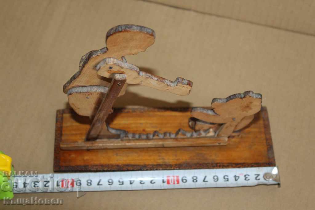 . ANII 1930 SABIA PIROGRAFĂ JUCĂRIE MECANICĂ DIN LEMN - 6