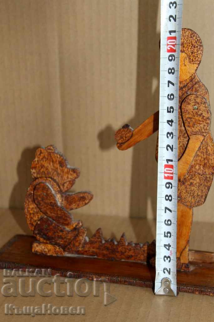 . ANII 1930 SABIA PIROGRAFĂ JUCĂRIE MECANICĂ DIN LEMN - 7