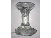 CANDLESTICK. SOLID GLASS