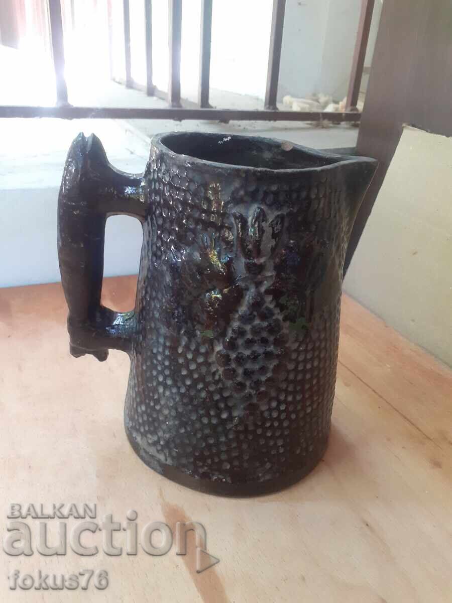 Μοναδική παλιά κούπα κανάτα - βουλγαρική κεραμική - 5