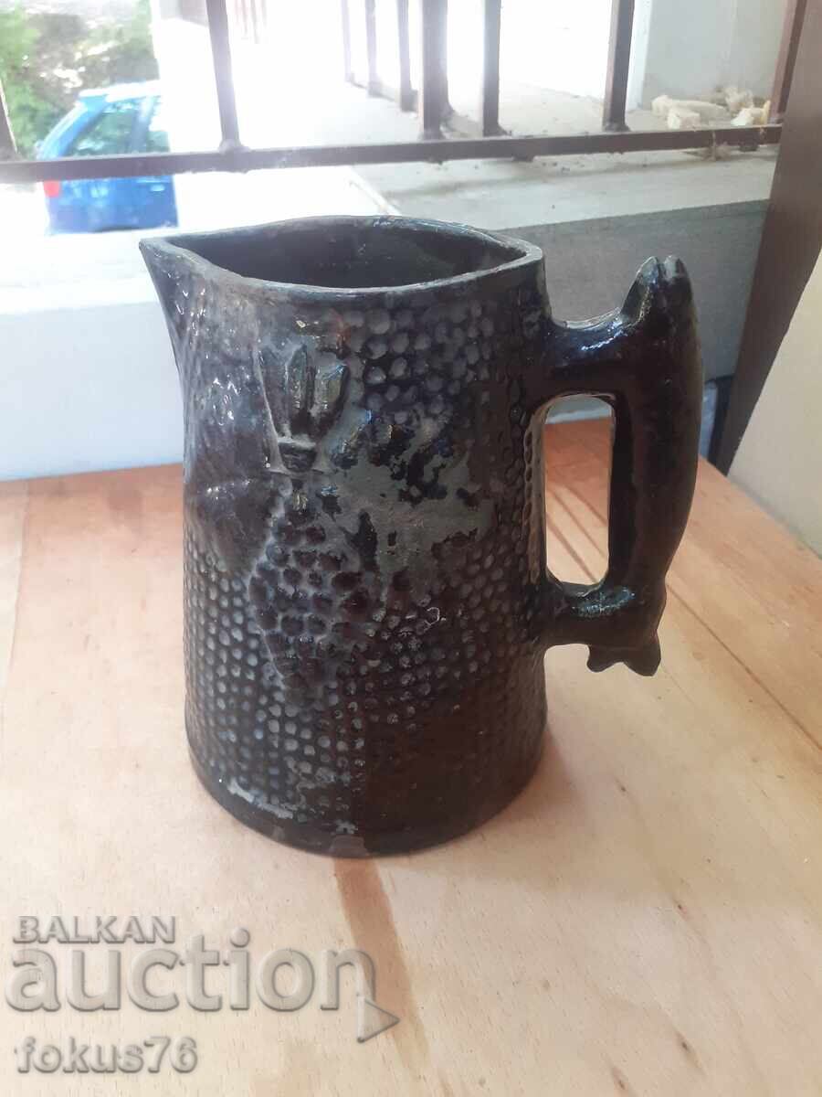 Μοναδική παλιά κούπα κανάτα - βουλγαρική κεραμική - 6