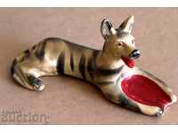 1930-TE CERAMICĂ IMPERIALĂ AȘTIERNUT FIGURĂ STATUETĂ CÂINE