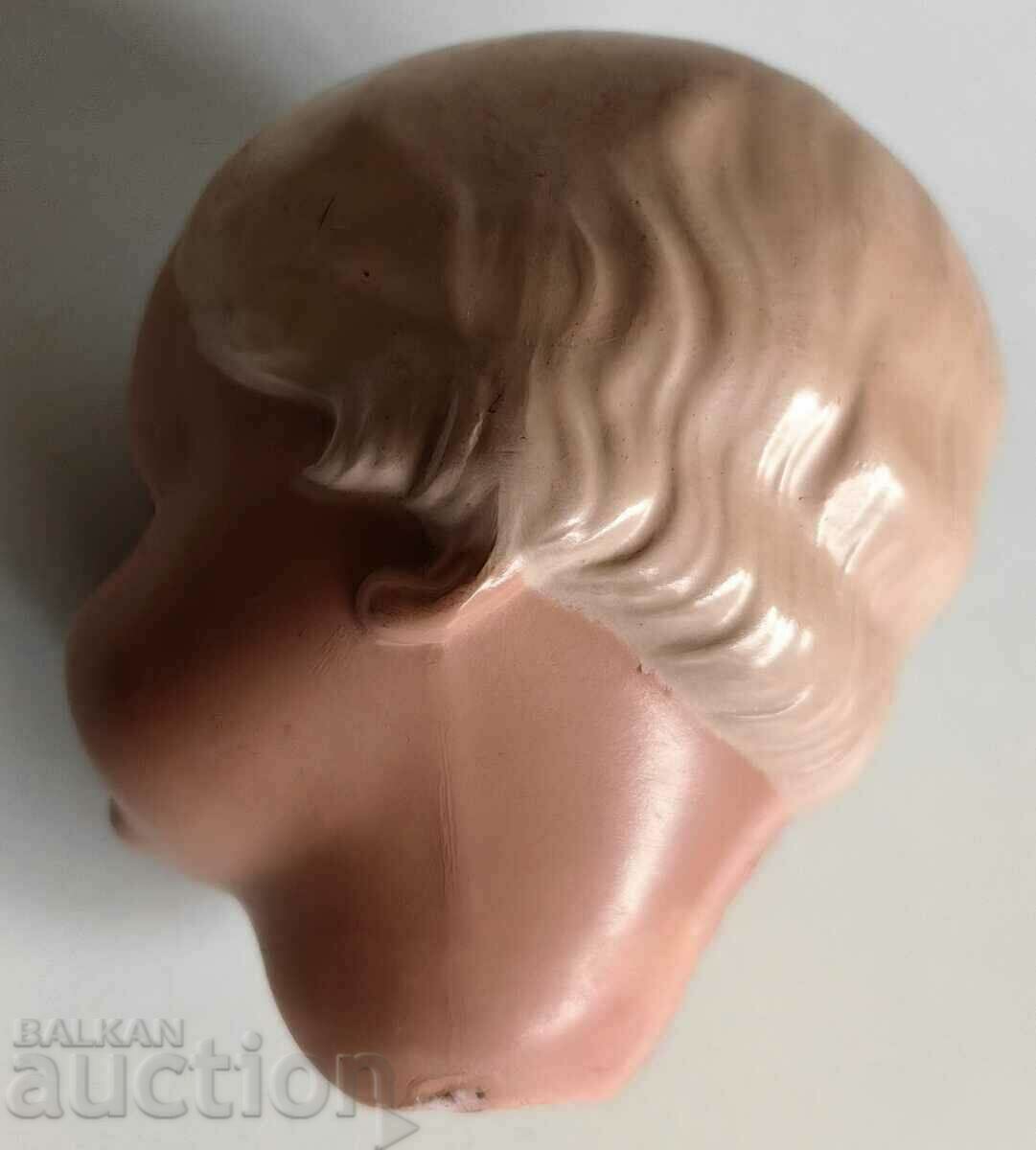 100 YEAR MARKED GLASS EYES CELLULOID DOLL HEAD - 6