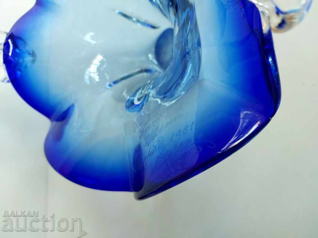 1981 РАЗКОШНА СОЦ СТЪКЛЕНА БОНБОНИЕРА НАДПИСАНА ЗДРАВА - 7 1981 РАЗКОШНА СОЦ СТЪКЛЕНА БОНБОНИЕРА НАДПИСАНА ЗДРАВА - 7