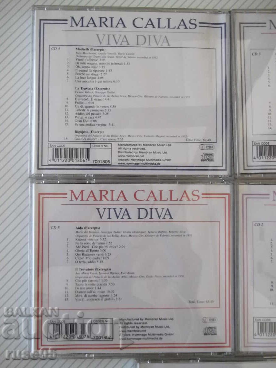 Auction Lot of 5 CD audio "MARIA CALLAS - VIVA DIVA" Auction Lot of 5 CD audio "MARIA CALLAS - VIVA DIVA"