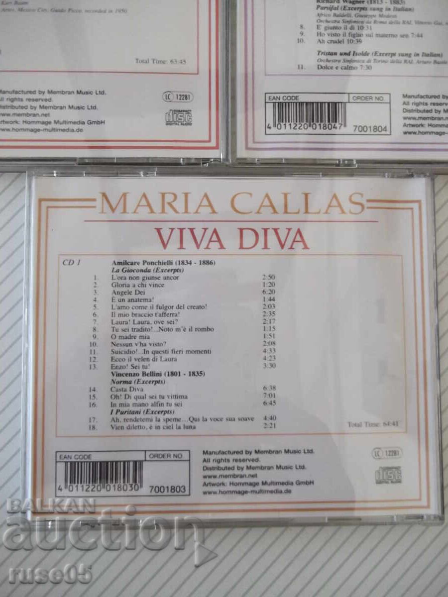 Lot of 5 CD audio "MARIA CALLAS - VIVA DIVA" - 5 Lot of 5 CD audio "MARIA CALLAS - VIVA DIVA" - 5