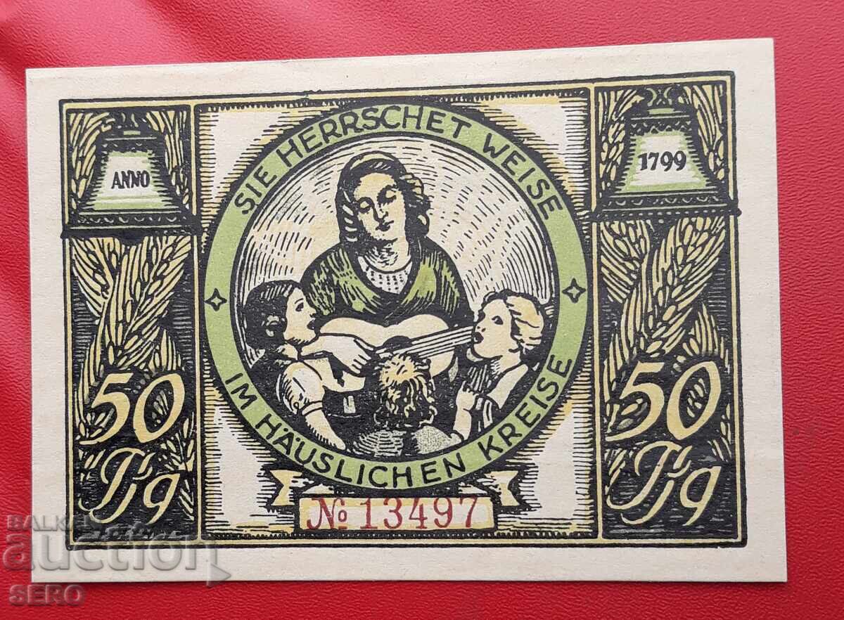 Banknote - Germany - Thuringia - Rudolstadt - 50 Pfennig with price 2.01 BGN | € 1.03