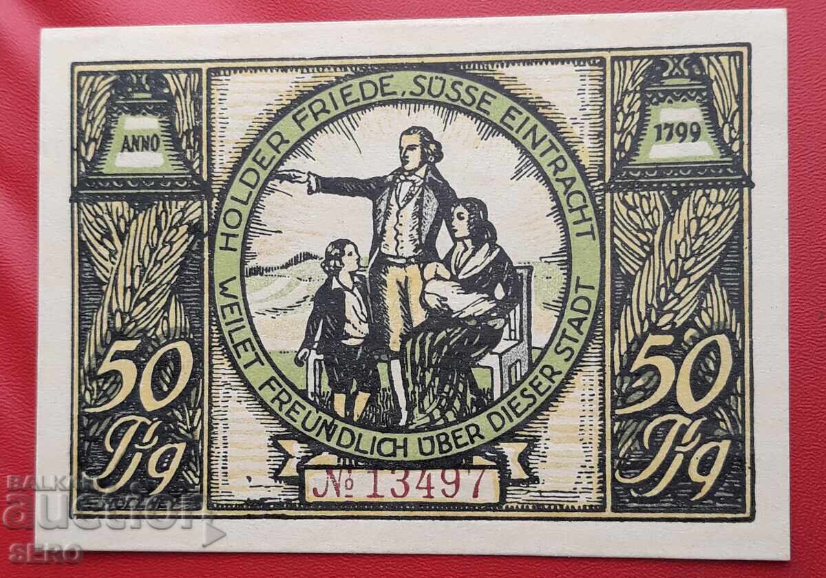 Banknote - Germany - Thuringia - Rudolstadt - 50 Pfennig with price 2.00 BGN | € 1.02
