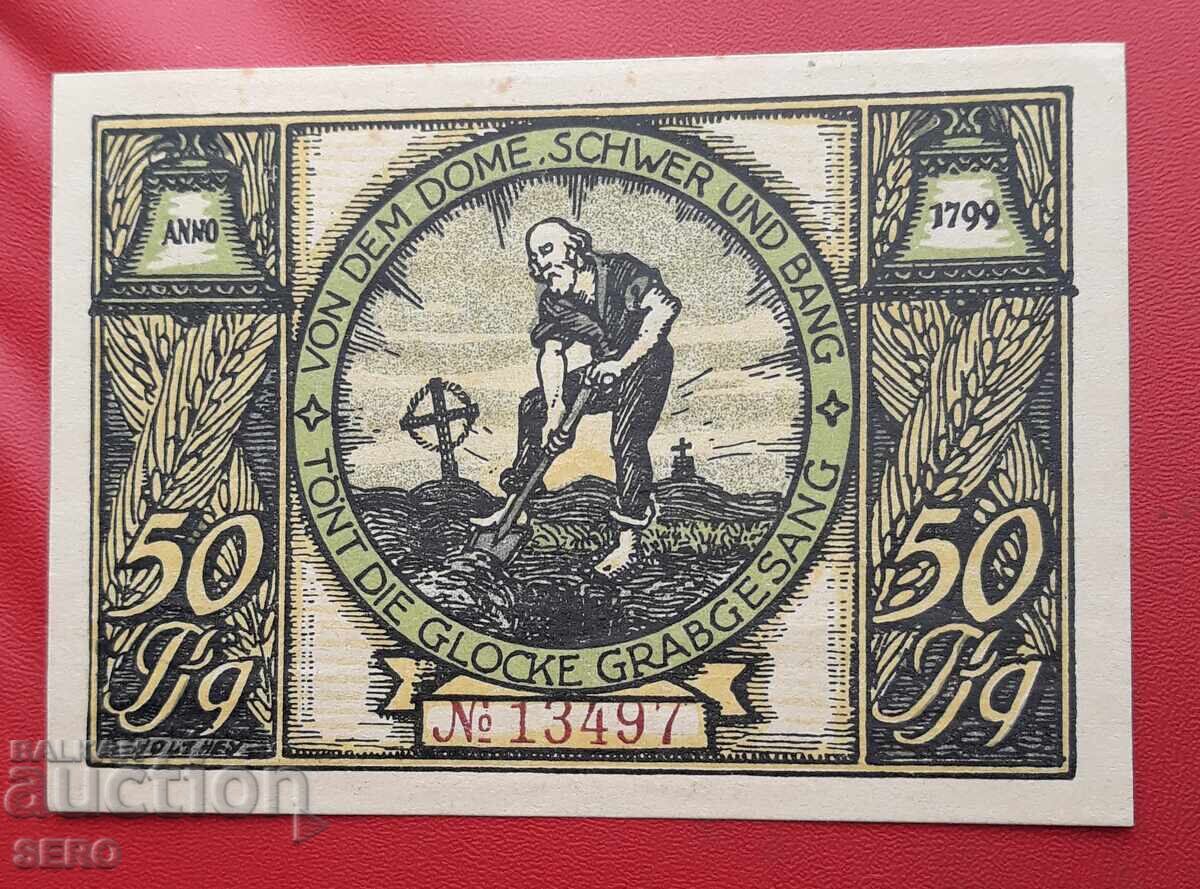 Bancnotă-Germania-Turingia-Rudolstadt-50 pfennig cu preț 2.00 BGN | € 1.02