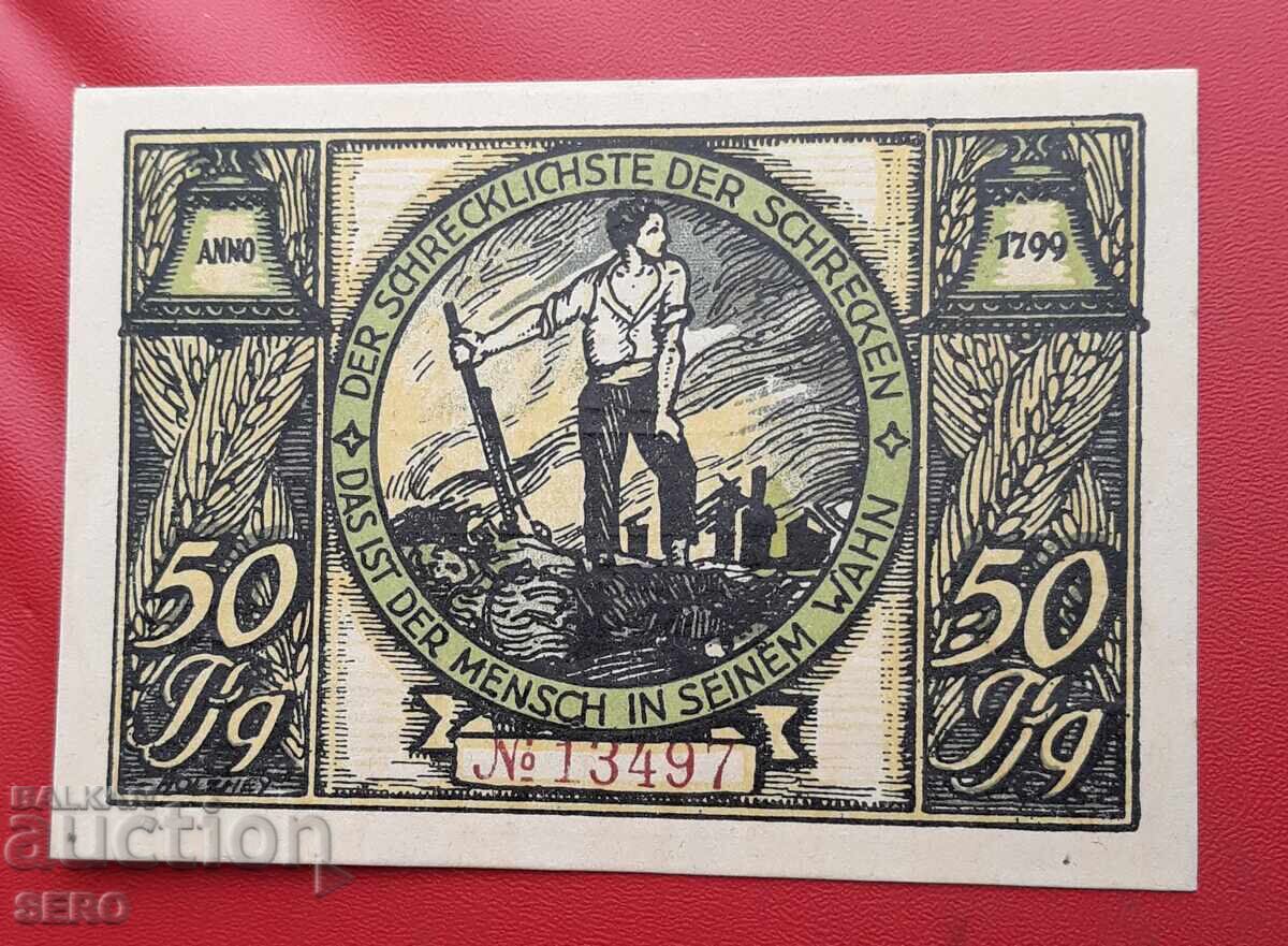 Banknote - Germany - Thuringia - Rudolstadt - 50 Pfennig with price 2.00 BGN | € 1.02