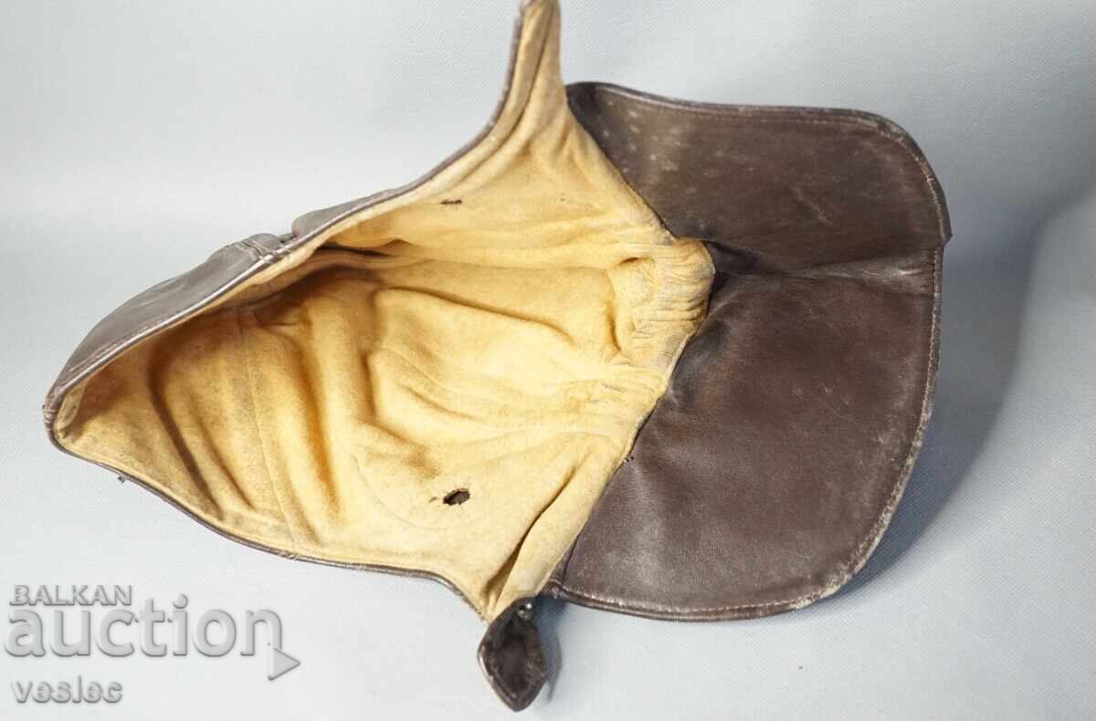 Немско парашутно боне мотоциклетен кожен шлем Вермахт - 6