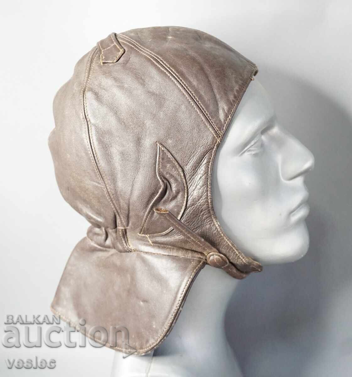 Немско парашутно боне мотоциклетен кожен шлем Вермахт