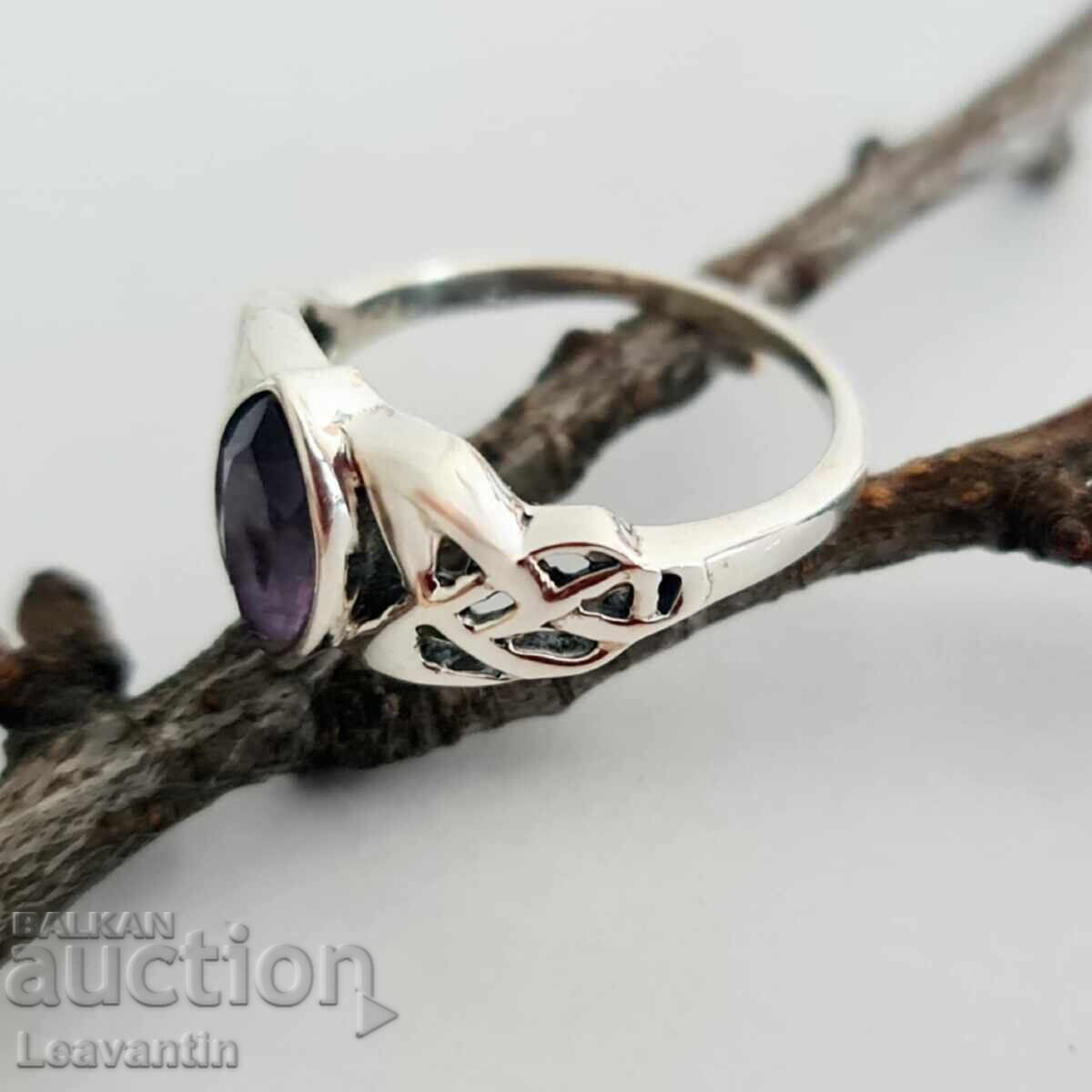Auction  Silver Ring "Intuition" - Amethyst and 925 Silver