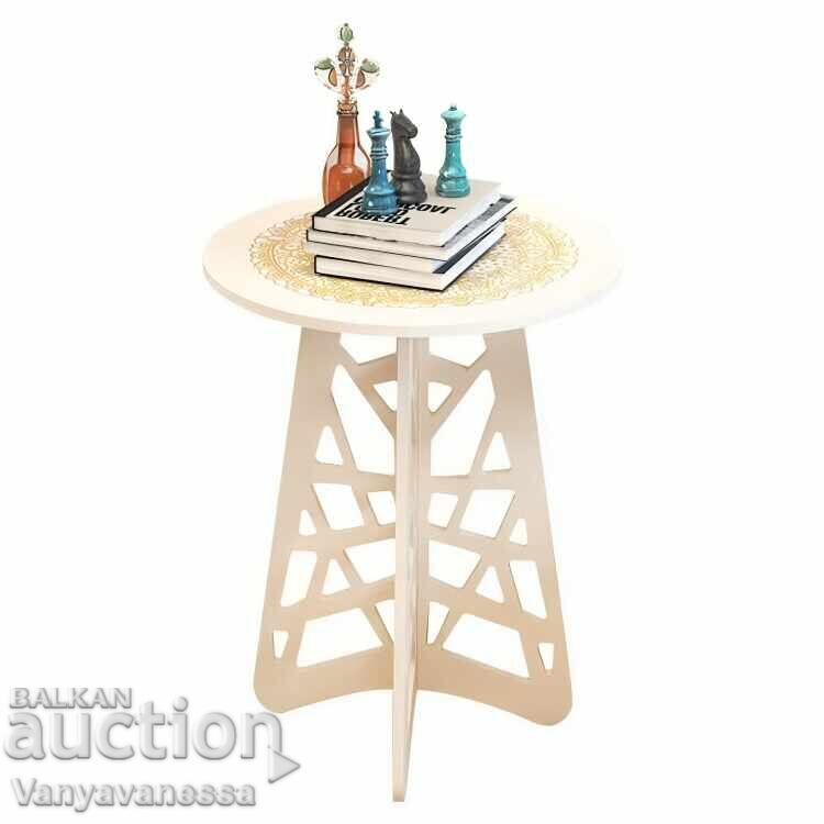 Δημοπρασία ✨ Κομψό στρογγυλό τραπεζάκι σαλονιού με αέρινα πόδια - Λευκό κομψό