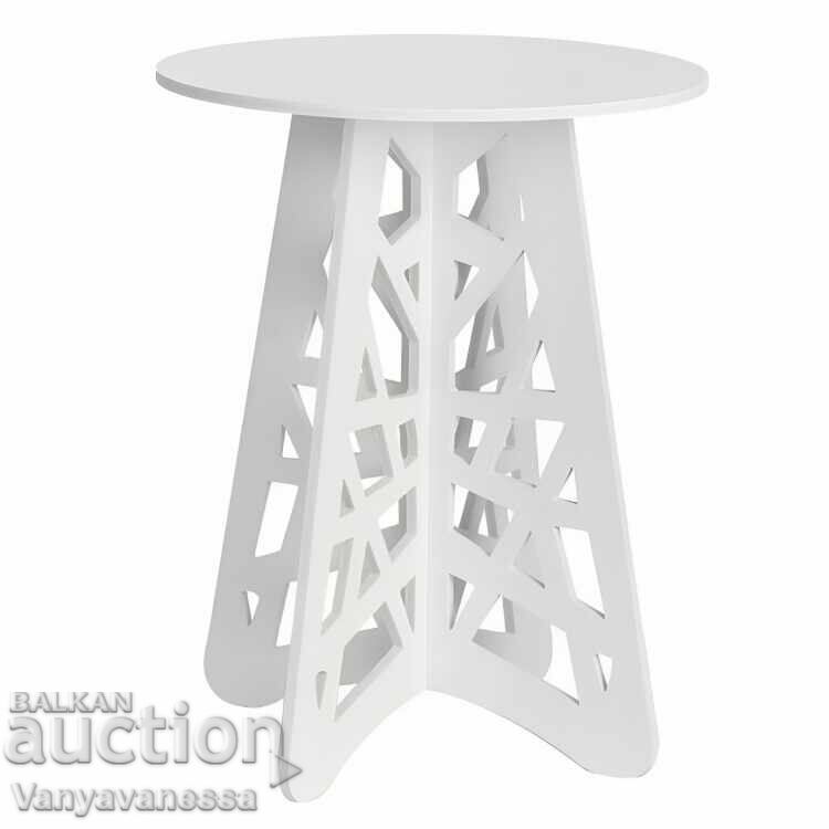 ✨ Κομψό στρογγυλό τραπεζάκι σαλονιού με αέρινα πόδια - Λευκό κομψό