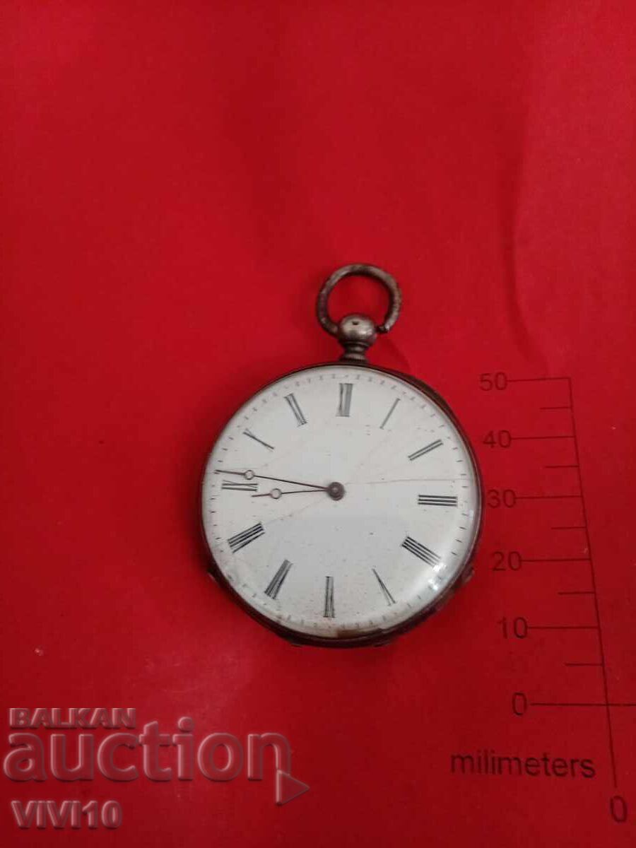 Antique French Pocket Watch, Silver