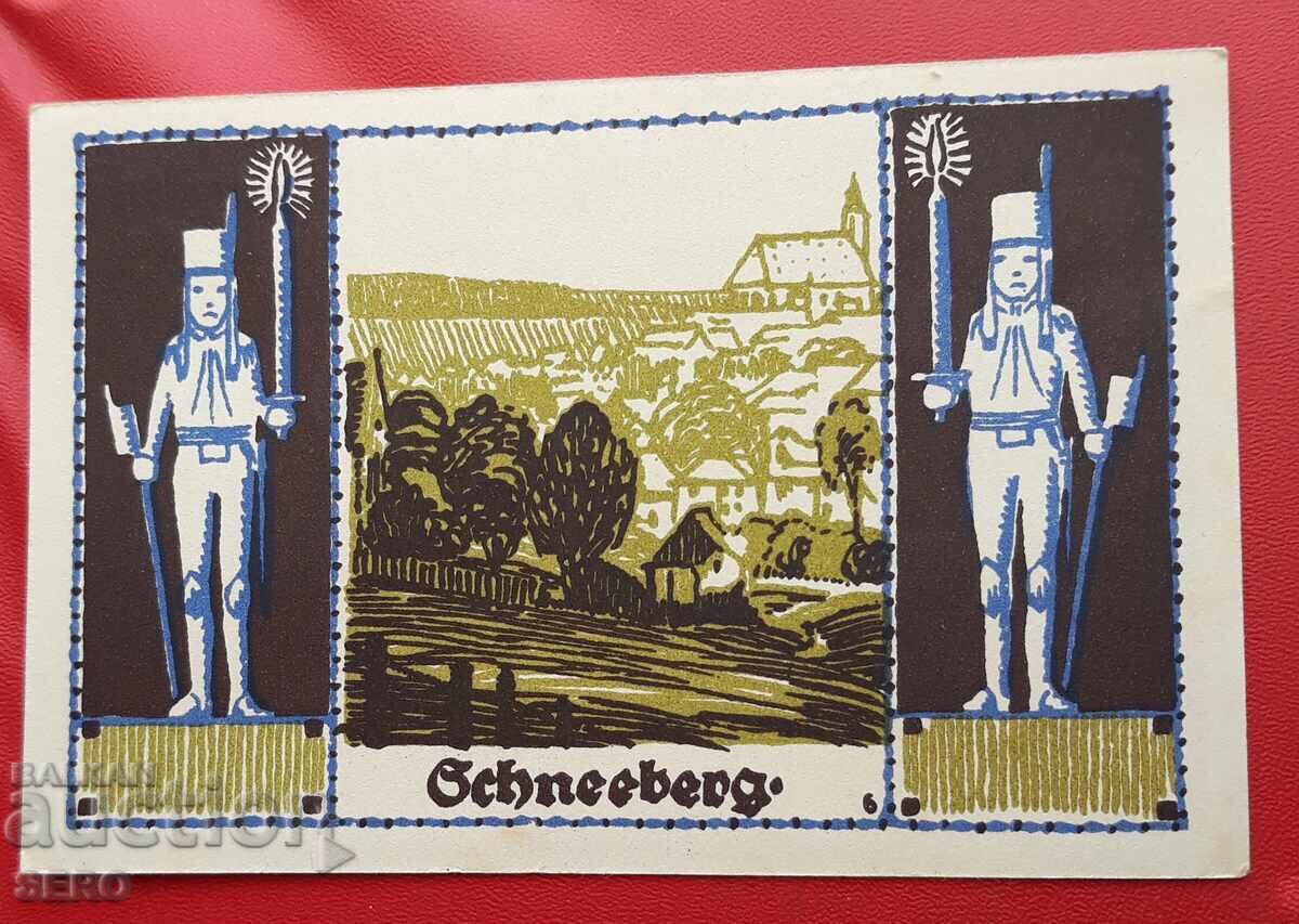 Banknote - Germany - Saxony - Schneeberg - 50 Pfennig 1921
