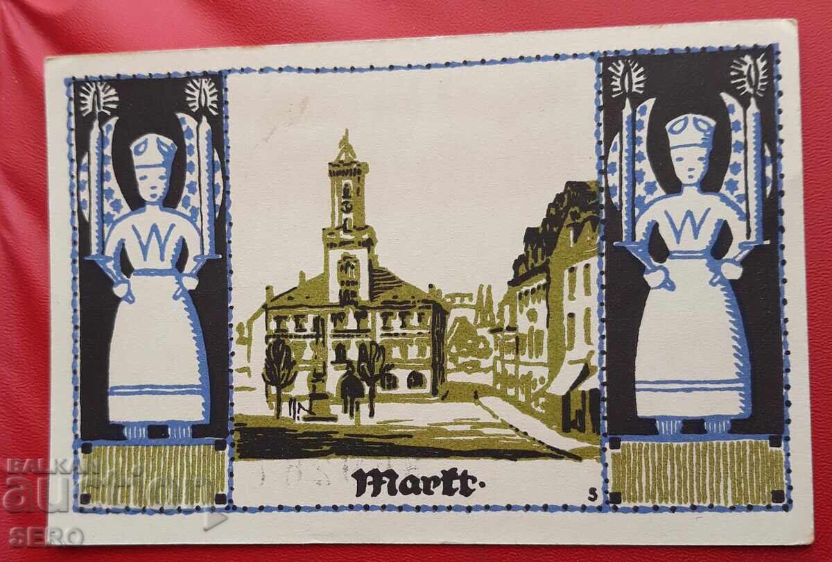 Banknote - Germany - Saxony - Schneeberg - 50 Pfennig 1921