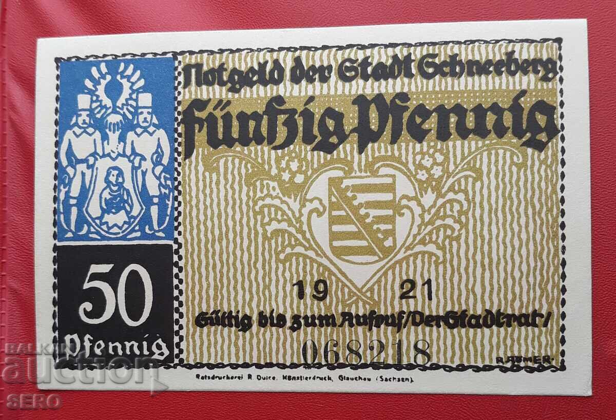 Τραπεζογραμμάτιο-Γερμανία-Σαξονία-Σνέεμπεργκ-50 πφένιγκ 1921 με τιμή 2.00 BGN | € 1.02