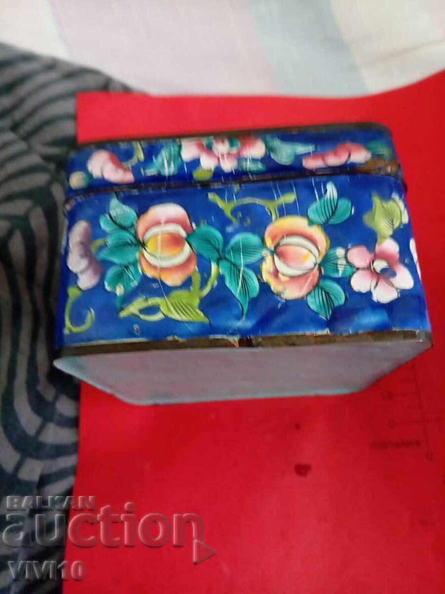Antique jewelry box, bronze, gilding, cloisonné with price 65.00 €