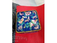 Cutie de bijuterii veche, bronz, Aurire, Cloisonné