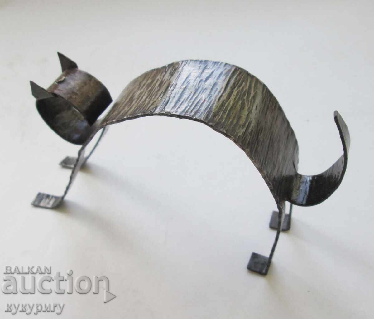 Παλιά διακοσμητική φιγούρα γάτας από σφυρήλατο σίδερο - 6 Παλιά διακοσμητική φιγούρα γάτας από σφυρήλατο σίδερο - 6