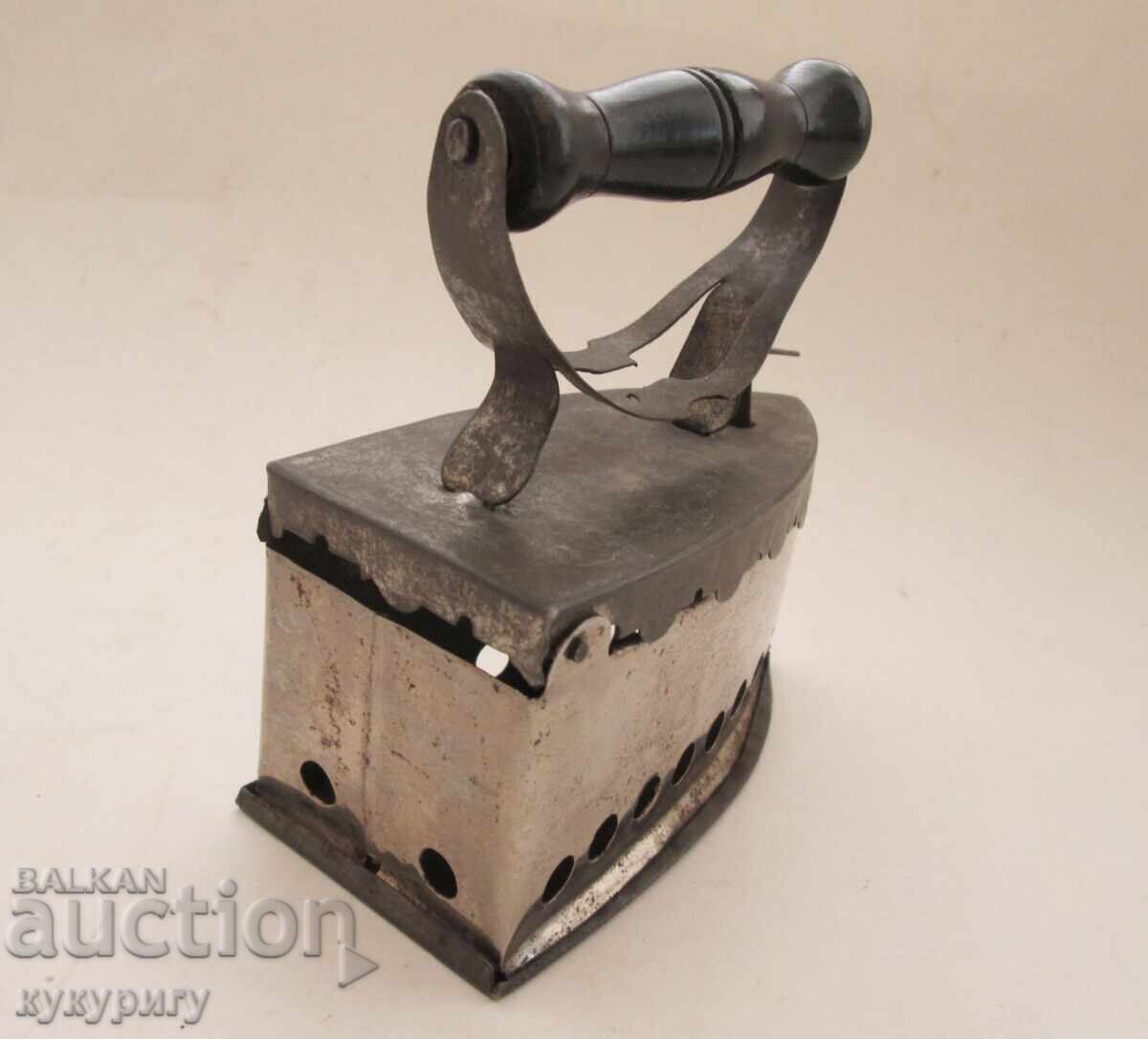 Auction  Old small metal coal iron for decoration
