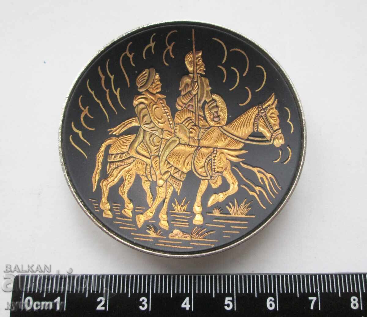 Μικρό διακοσμητικό πιατάκι Δον Κιχώτης χειροποίητο 24κ χρυσός - 5 Μικρό διακοσμητικό πιατάκι Δον Κιχώτης χειροποίητο 24κ χρυσός - 5