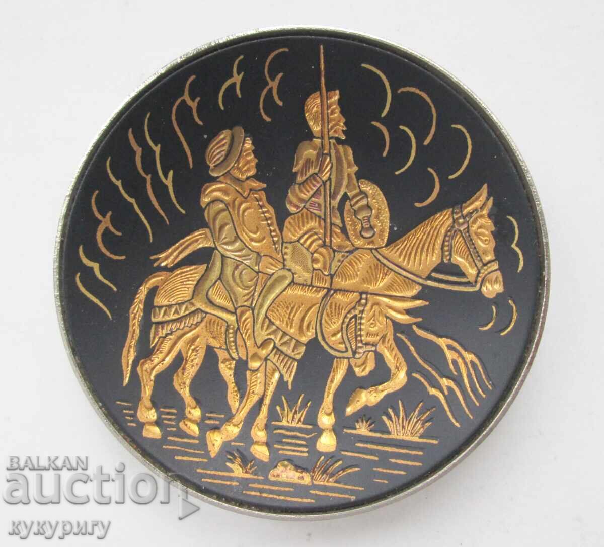 Μικρό διακοσμητικό πιατάκι Δον Κιχώτης χειροποίητο 24κ χρυσός Μικρό διακοσμητικό πιατάκι Δον Κιχώτης χειροποίητο 24κ χρυσός