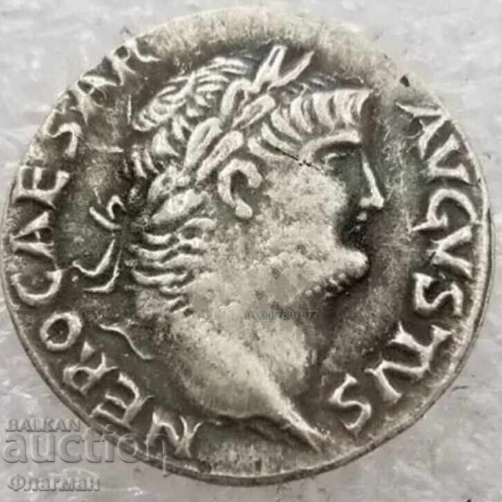 Denar al împăratului Nero, 54 - 68 d.Hr. - REPLICĂ Denar al împăratului Nero, 54 - 68 d.Hr. - REPLICĂ