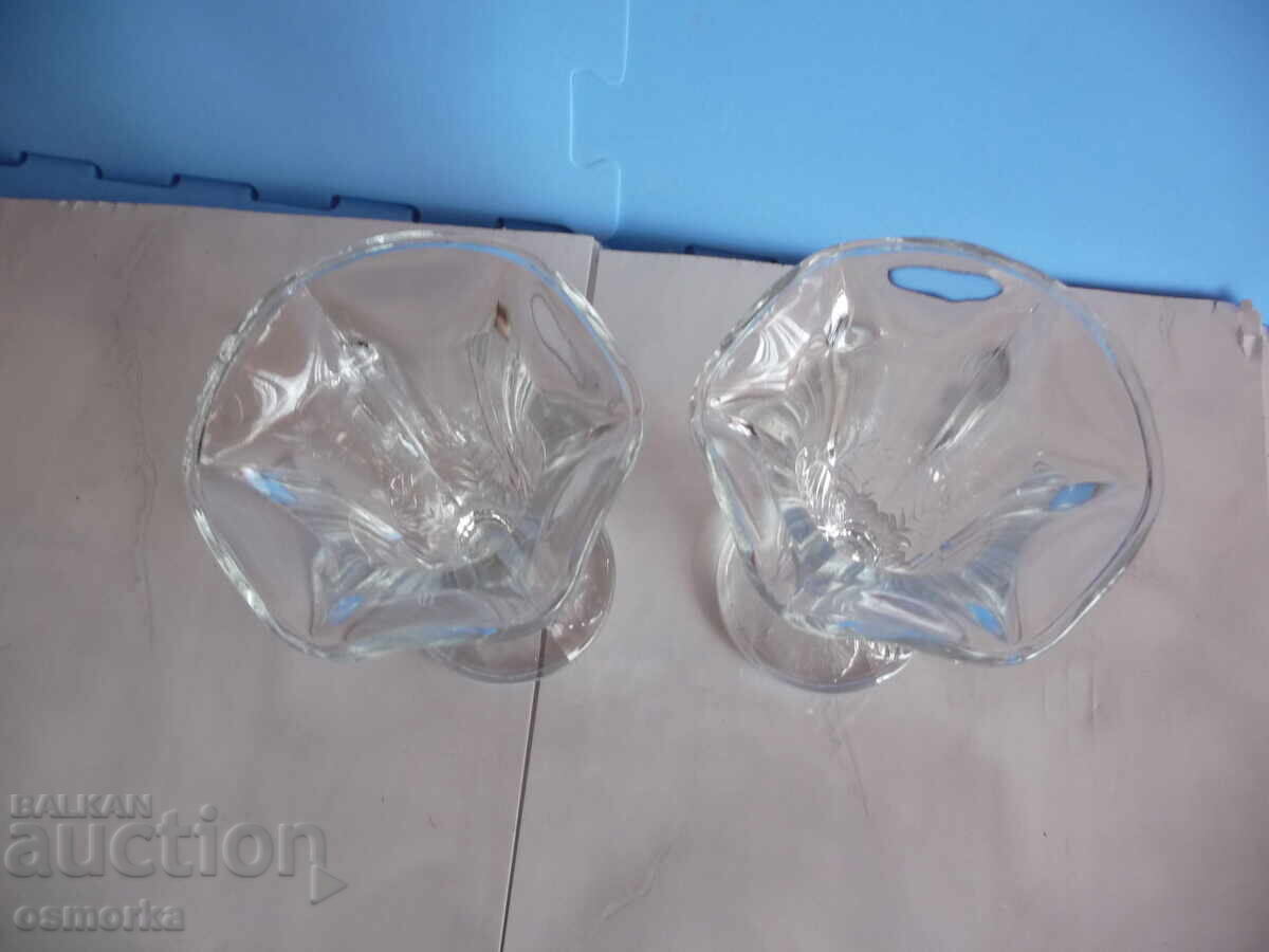 2 Large Thick Glass Cups for Melba Dessert, Cream, Ice Cream, etc with price 12.00 BGN | € 6.14