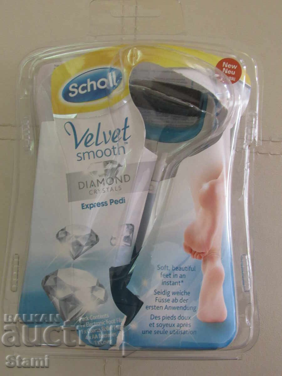 Pilă automată pentru călcâie cu cristale de diamant Scholl Velvet Pilă automată pentru călcâie cu cristale de diamant Scholl Velvet