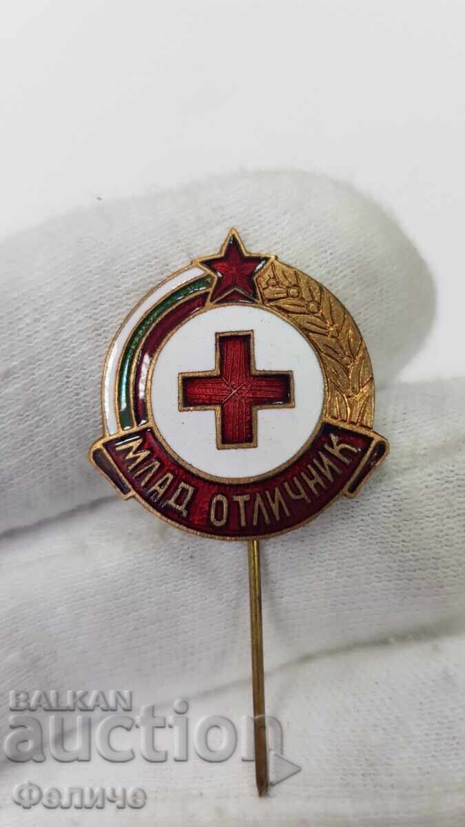 Колекционен знак, значка "ОТЛИЧНИК БЪЛГАРСКИ ЧЕРВЕН КРЪСТ"