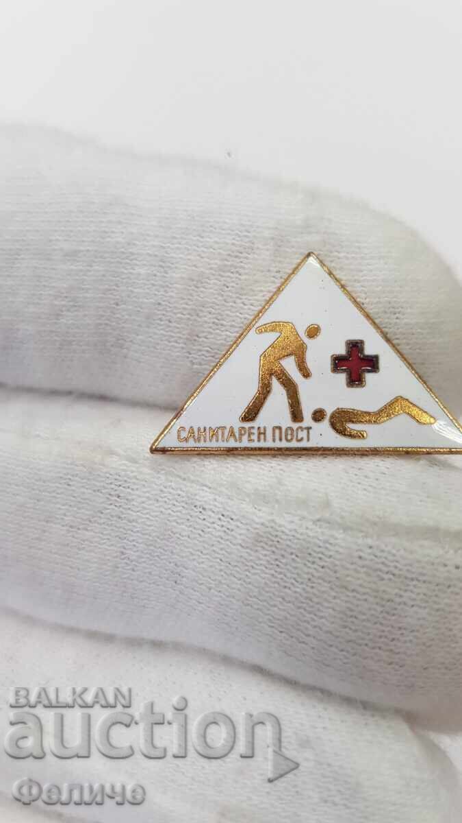 Auction  Collectible badge, pin "SANITARY POST" RED CROSS