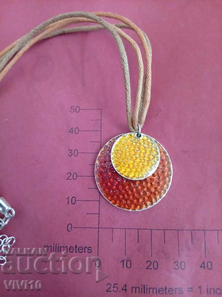 Antique enameled necklace, MARKED YR