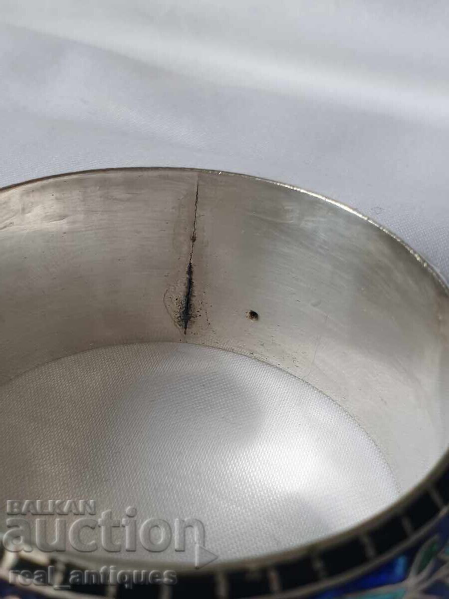 Аукцион сребърна гривна с емайл