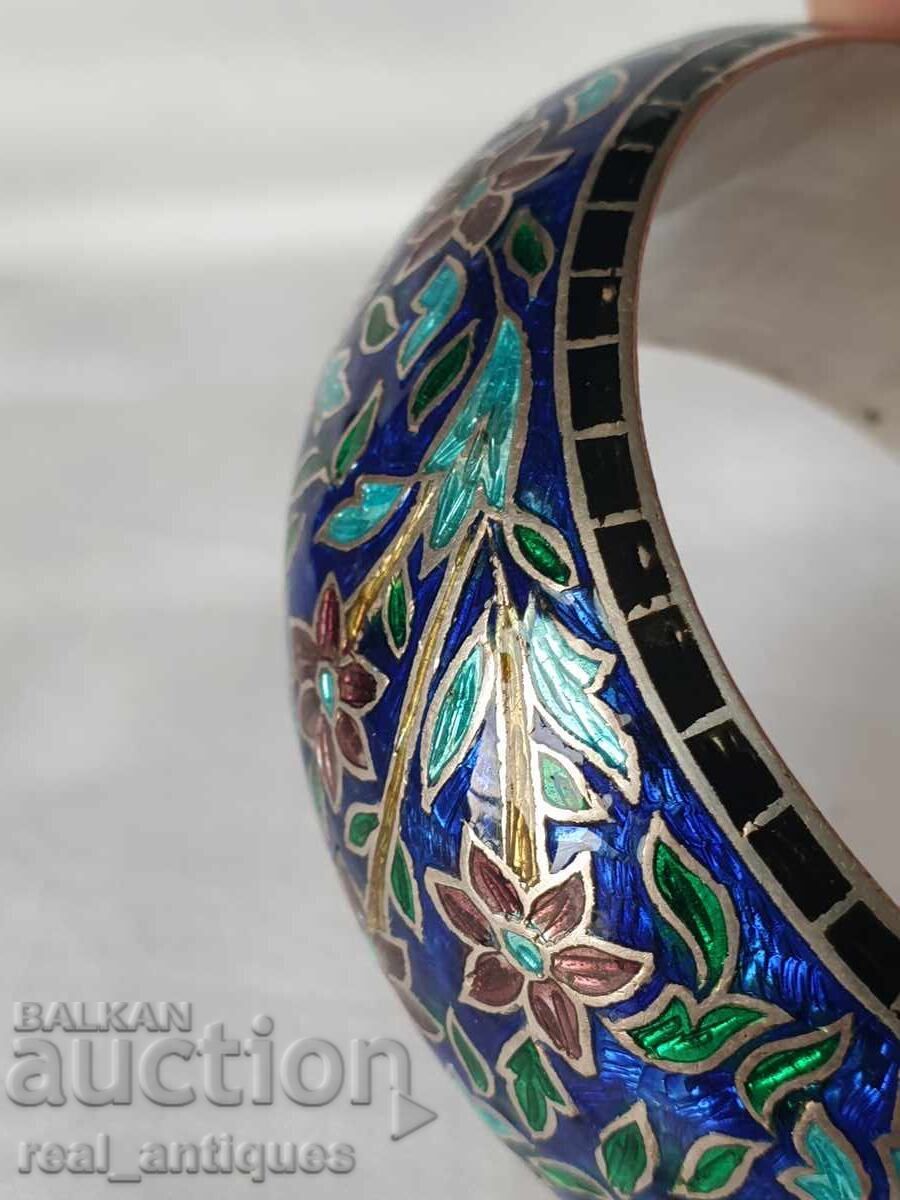 сребърна гривна с емайл - 6