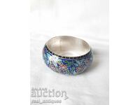 сребърна гривна с емайл