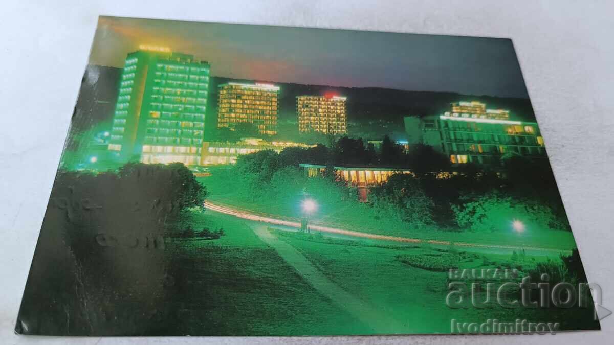 Пощенска картичка Златни пясъци Нощен изглед 1978