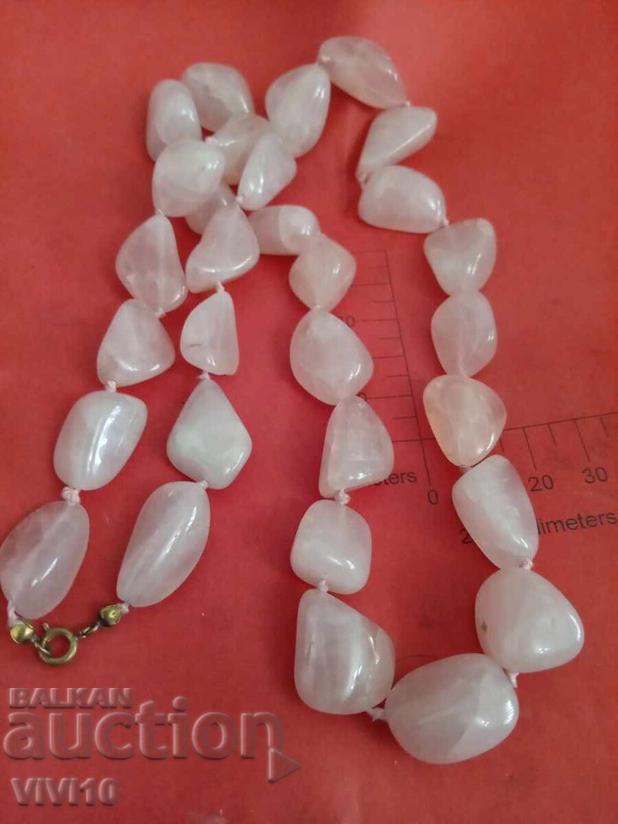 Antique necklace, rose quartz