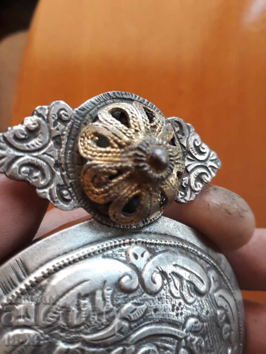 Silver buckle with gold plating - 6