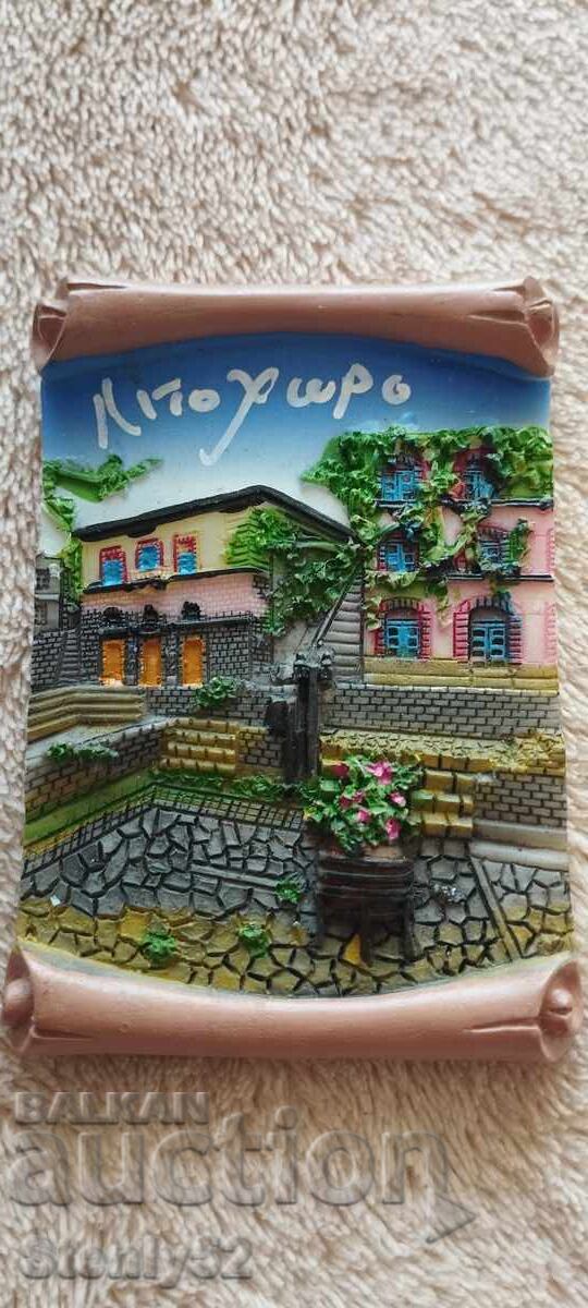 Refrigerator magnet souvenir. Embossed Refrigerator magnet souvenir. Embossed