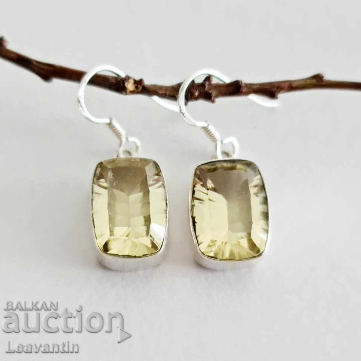 Silver earrings with Lemon Topaz with price 82.00 BGN | € 41.93
